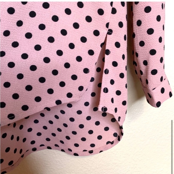 Adrianna Papell Polka Dot Long Sleeve Top - Picture 4 of 5